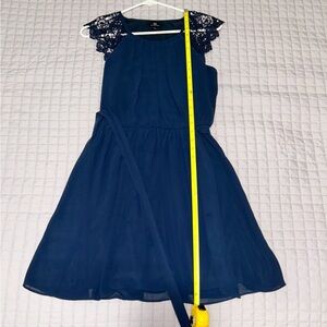 I.N. San Francisco Navy Blue Lace Mini Dress